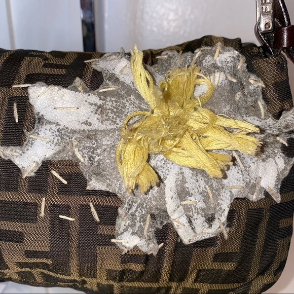 🛑SOLD🛑 Vintage FENDI Zucca Flower Motif Mamma Bucket Shoulder Bag - Picture 7 of 14